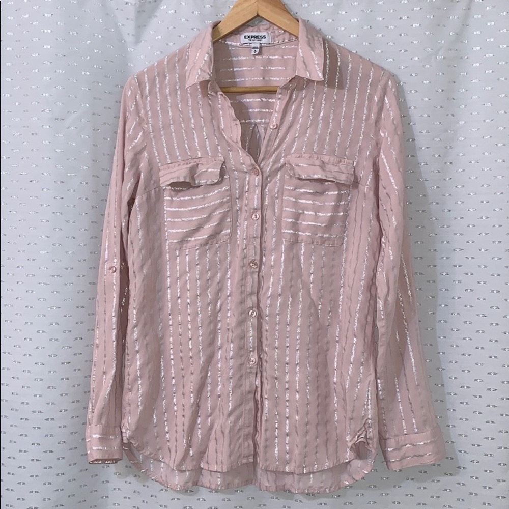 Express-Metallic Stripe The City Shirt - Picture 2 of 7